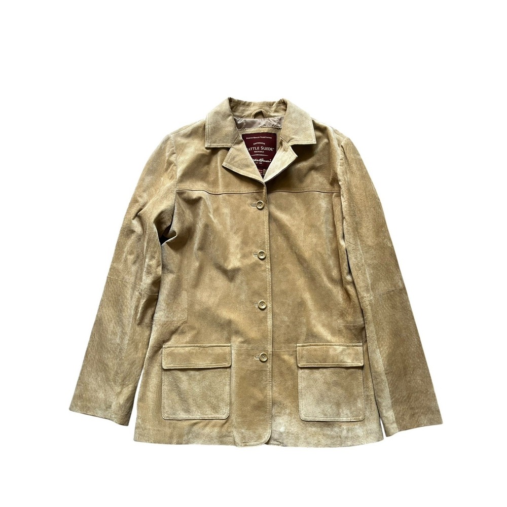 Vintage Eddie Bauer Leather Jacket Women Seattle Suede Washable, Size Large Tall